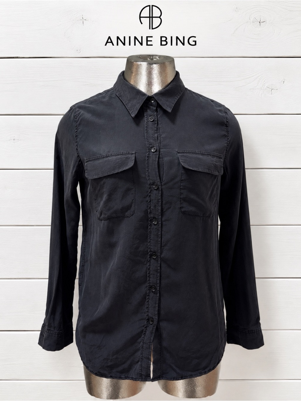 ANINE BING Silk Button-Up Shirt – Size S